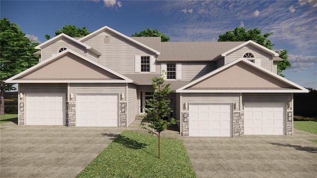 view of front of home with a garage