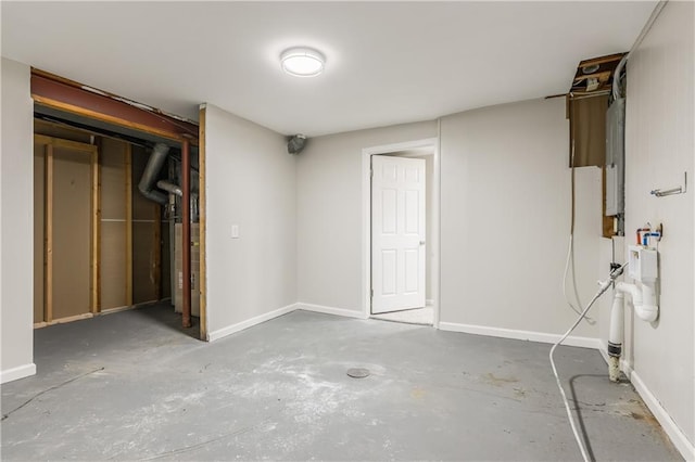 basement featuring water heater