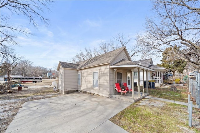 view of home's exterior featuring covered porch