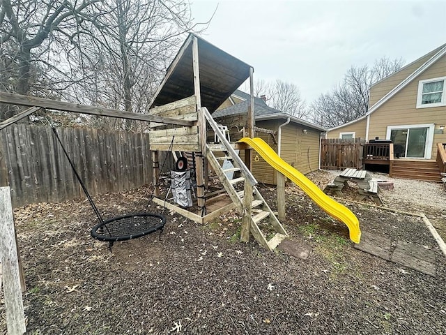 view of playground with fence