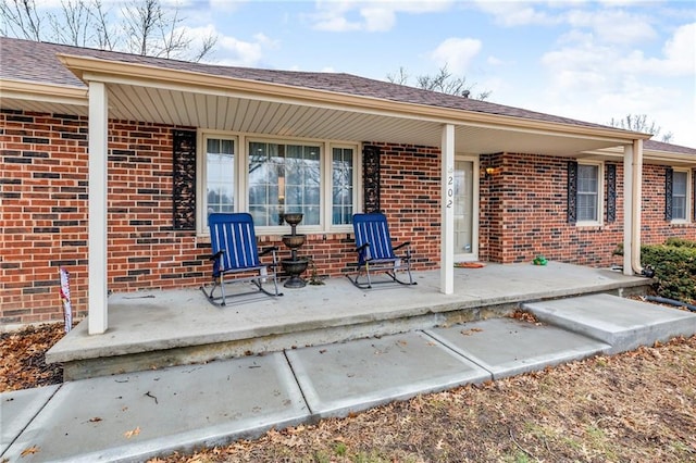 view of patio featuring covered porch