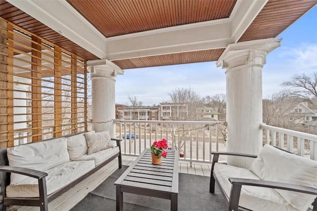 balcony with an outdoor living space