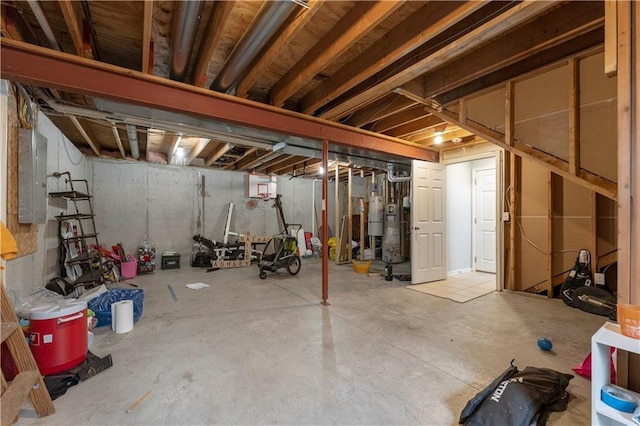 basement with electric panel