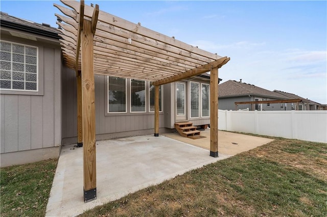 view of patio with a pergola