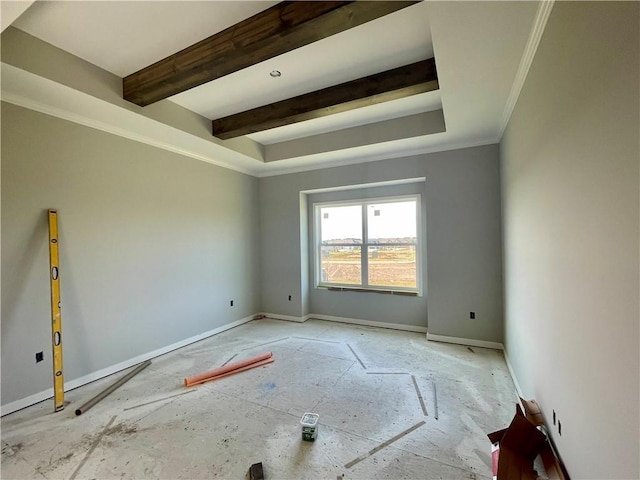 16577 W 165th Pl, Olathe, KS 66062 - unfurnished room featuring crown molding and beamed ceiling