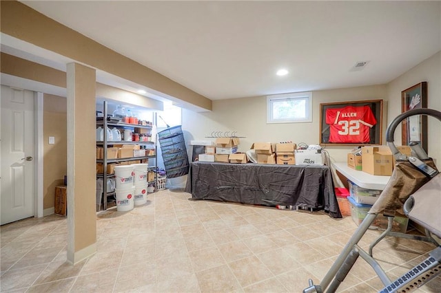 21465 W 180th St, Olathe, KS 66062 - basement with recessed lighting and tile patterned flooring
