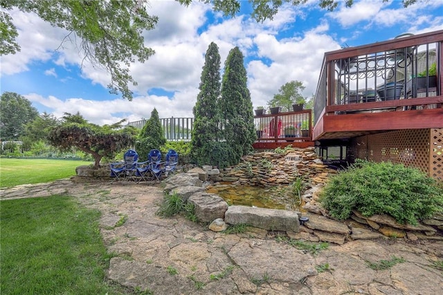 21465 W 180th St, Olathe, KS 66062 - view of grassy yard featuring a deck