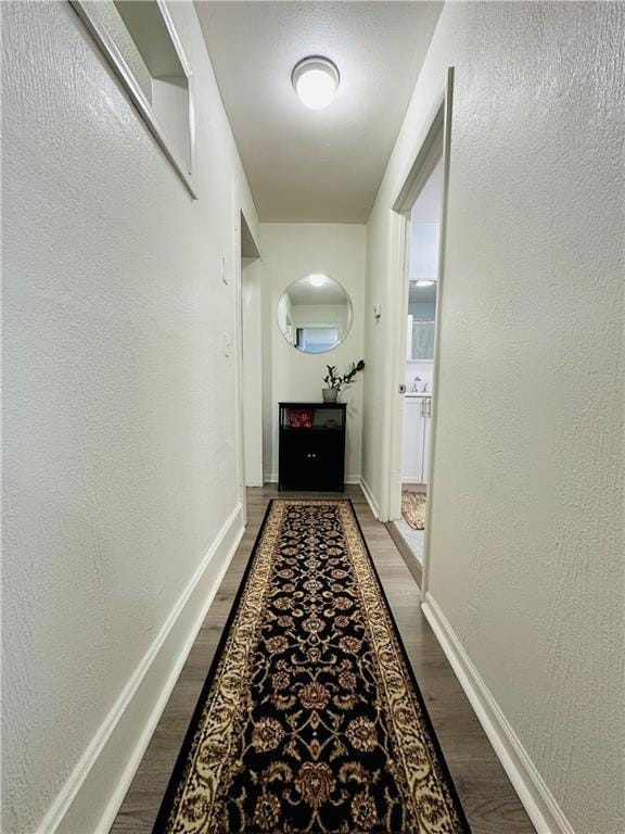 hall featuring dark hardwood / wood-style floors