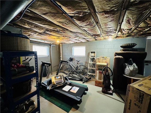 exercise room featuring a healthy amount of sunlight