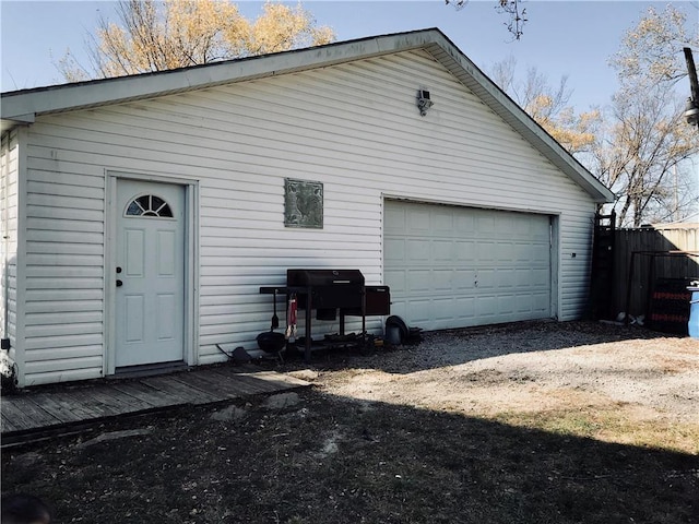 view of garage