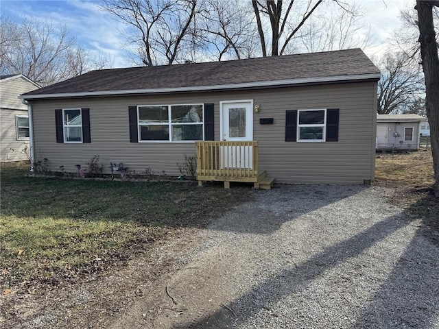 view of front of home with a front yard