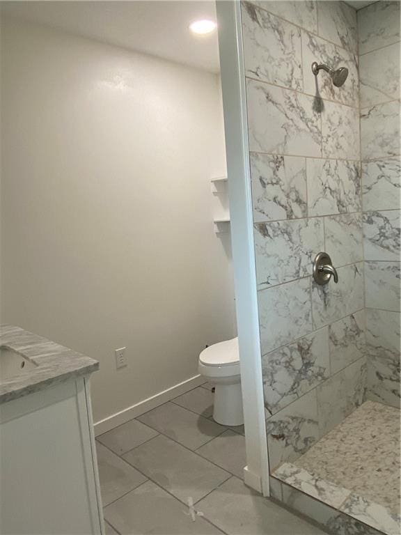 123 NW 171st Rd, Warrensburg, MO 64093 - full bathroom featuring a shower stall, toilet, and vanity