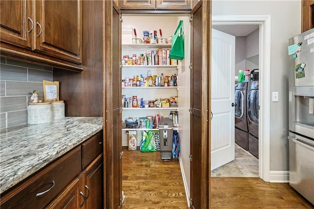 pantry with washer and dryer