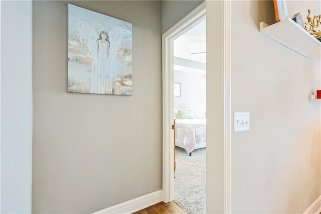 hall featuring hardwood / wood-style floors