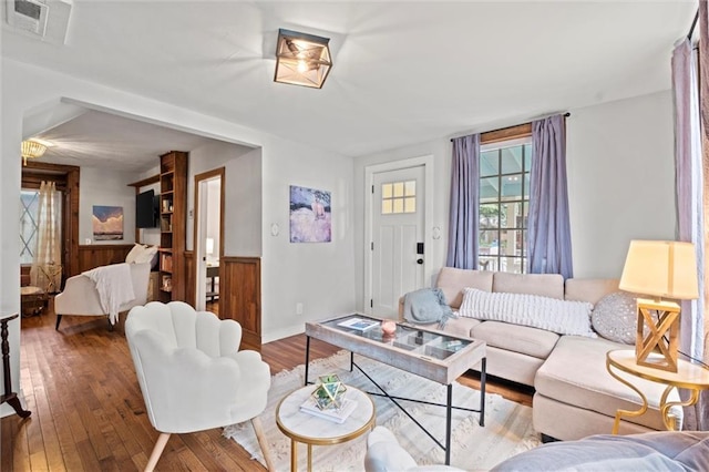 living room featuring hardwood / wood-style floors