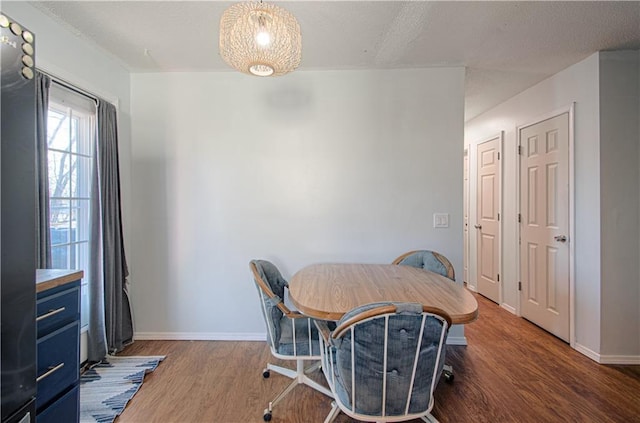 office featuring dark hardwood / wood-style flooring and a textured ceiling