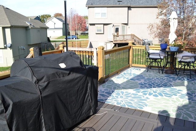 deck with area for grilling