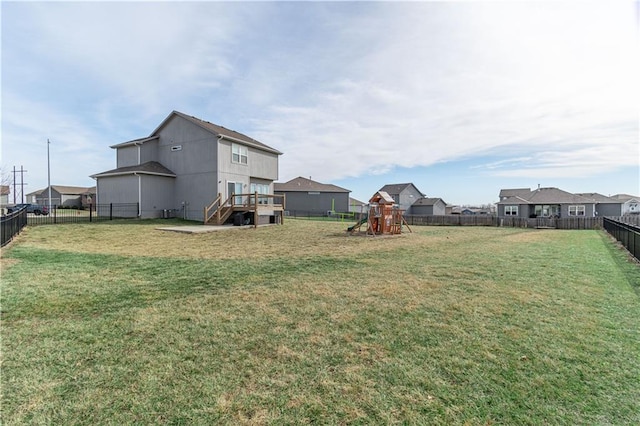 view of yard featuring a playground