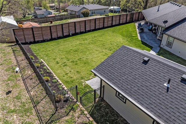 bird's eye view featuring a residential view