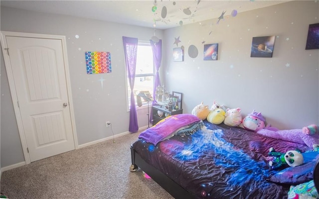 bedroom featuring carpet