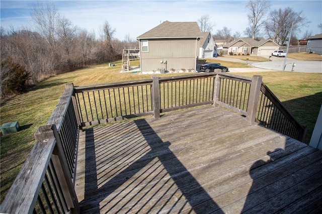 deck with a yard