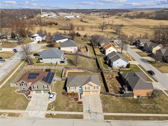 aerial view with a residential view