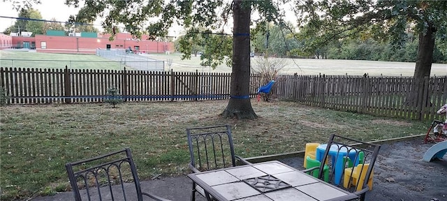 view of yard featuring a playground