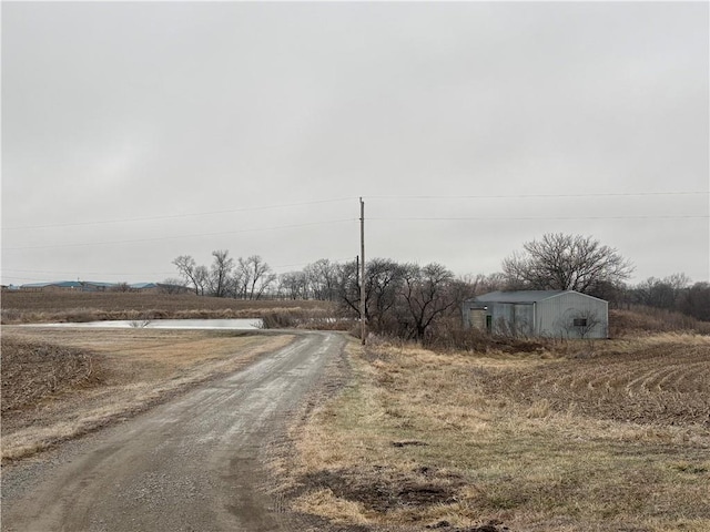 view of road with a rural view