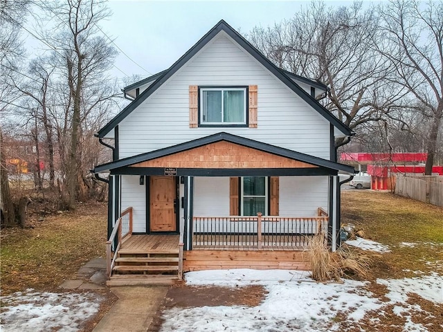 bungalow featuring covered porch