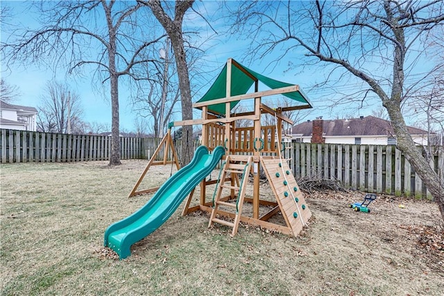 view of playground with a yard