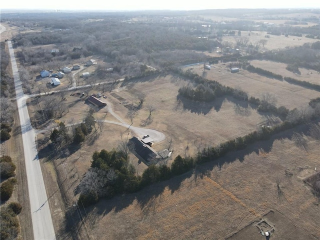 bird's eye view with a rural view