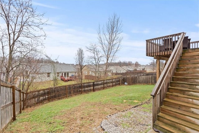 view of yard featuring a deck