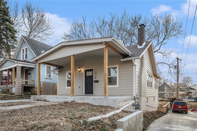 bungalow-style house with covered porch