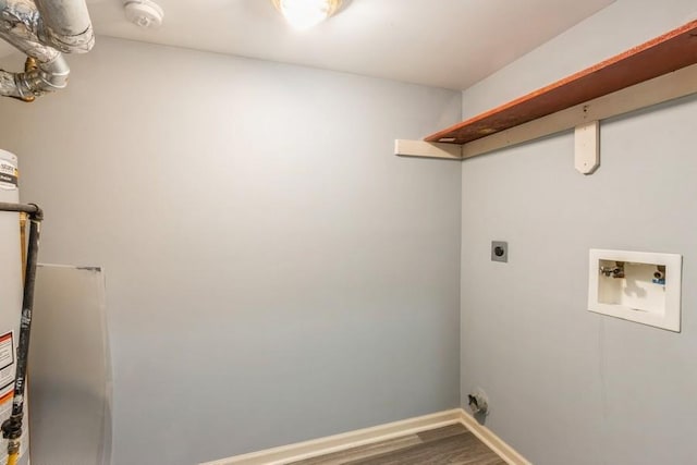 clothes washing area featuring washer hookup, hardwood / wood-style floors, and electric dryer hookup