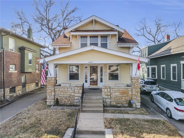 view of front of property with a porch