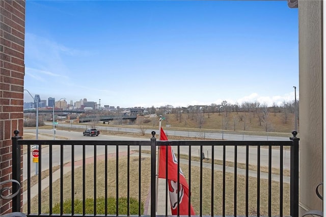 balcony with a city view