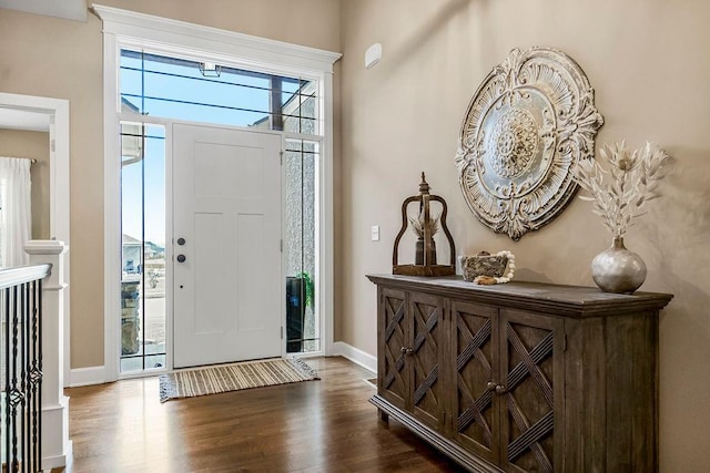 foyer featuring wood-type flooring