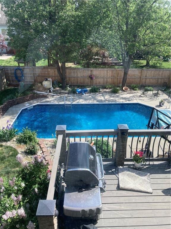 view of pool featuring a deck