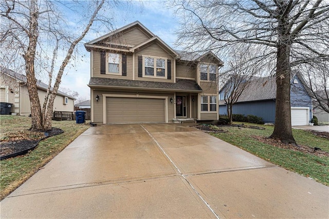 view of front facade with a garage