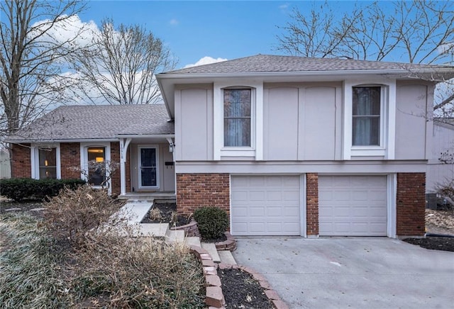 tri-level home with a garage