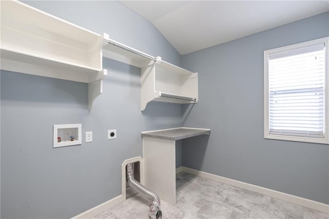 laundry area with washer hookup and electric dryer hookup