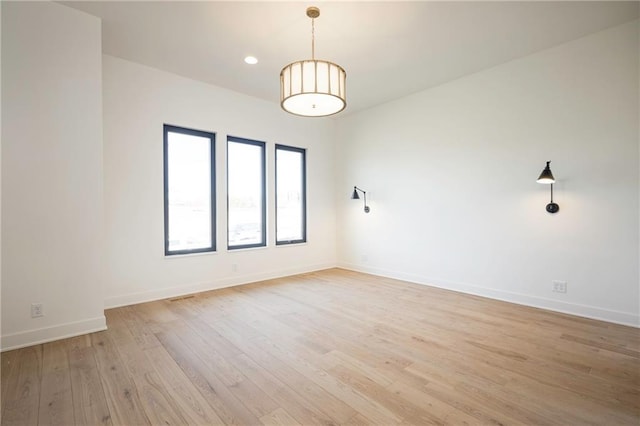 empty room featuring light hardwood / wood-style flooring