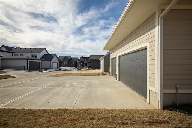 exterior space featuring a garage