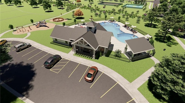 17178 S Heatherwood St, Olathe, KS 66062 - drone / aerial view of a pool area