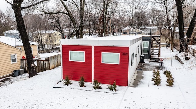 view of snow covered structure