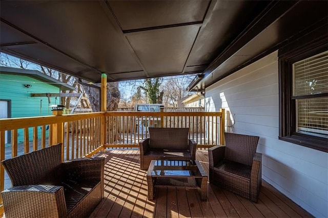 deck with outdoor lounge area