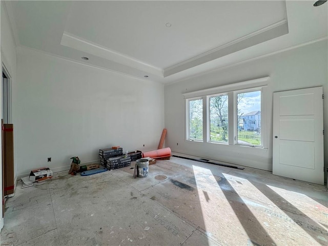 10332 N Potter Ave, Kansas City, MO 64157 - unfurnished room with a raised ceiling and crown molding