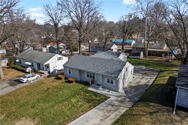 bird's eye view with a residential view