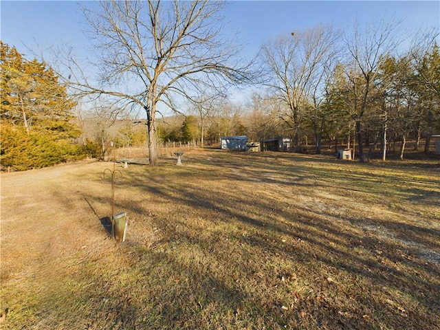 view of yard with a rural view