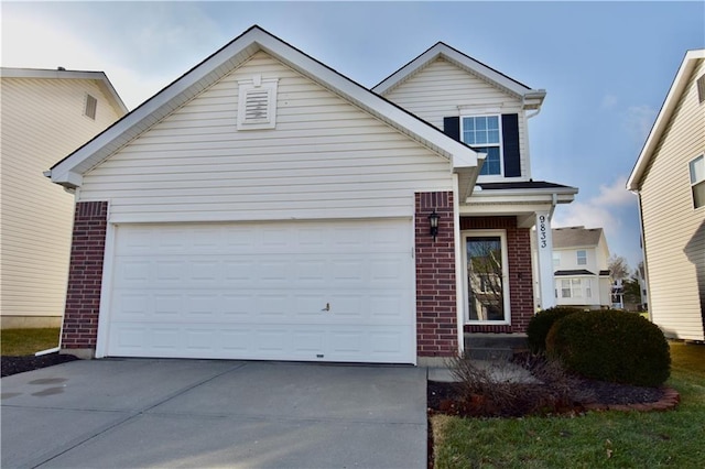 front of property featuring a garage